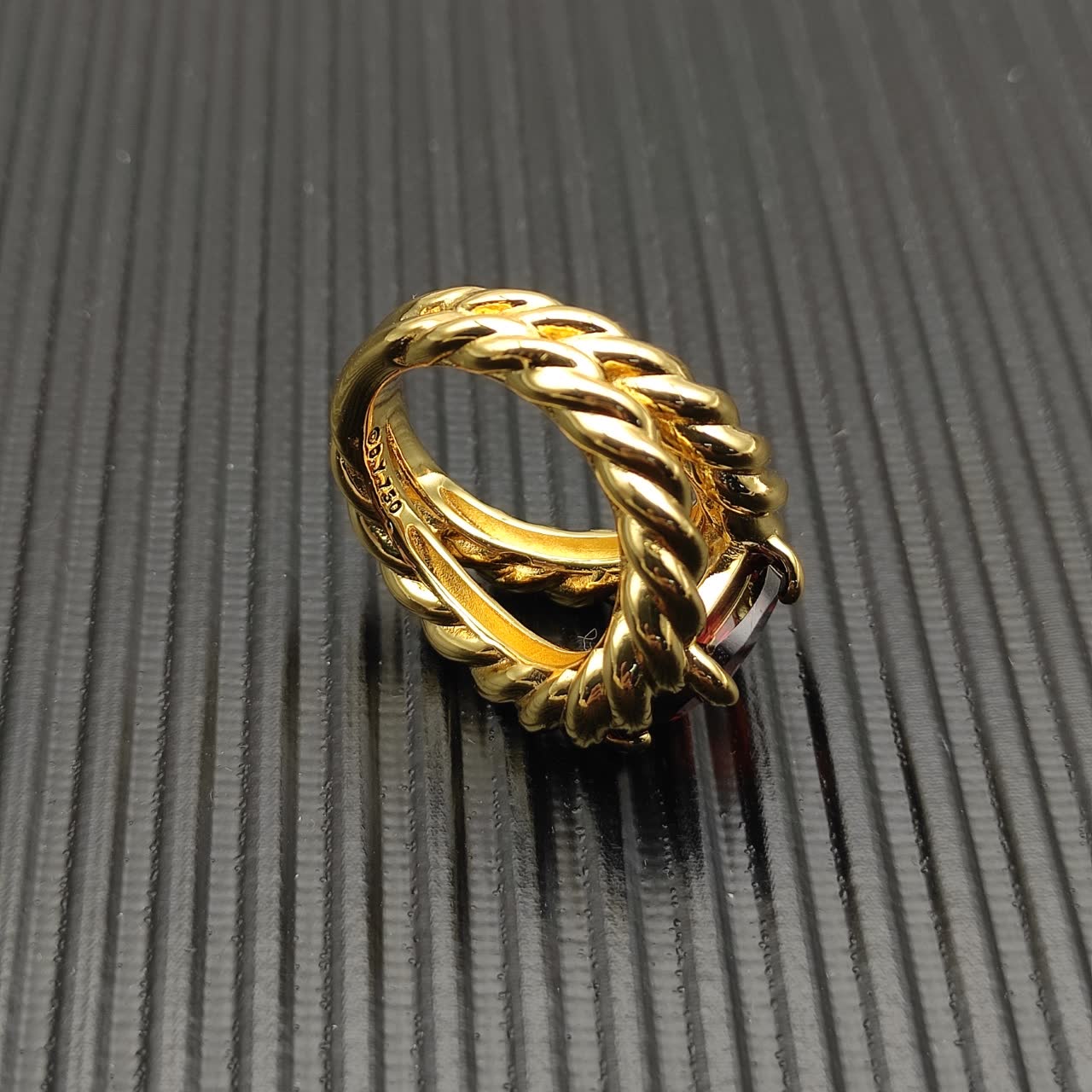 David Yurman Gold and Ruby Ring
